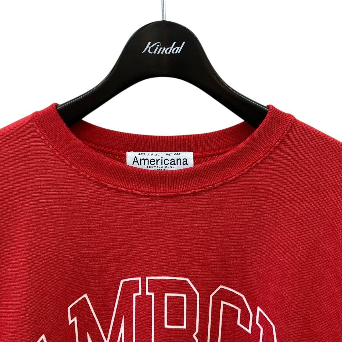 Americana アメリカーナ 半袖Tシャツ ロゴ スウェット ドルマン Americana(アメリカーナ) 半袖スウェットTシャツ レッド サイズ Free