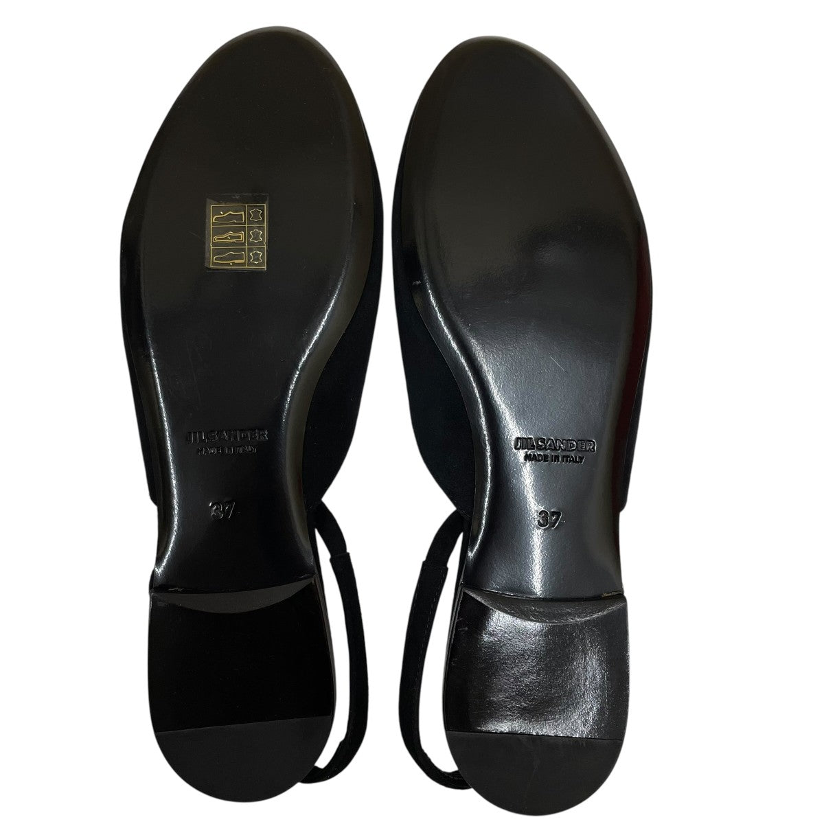 JIL SANDER ブラック スムースレザー ボリュームソール ミュール サボ