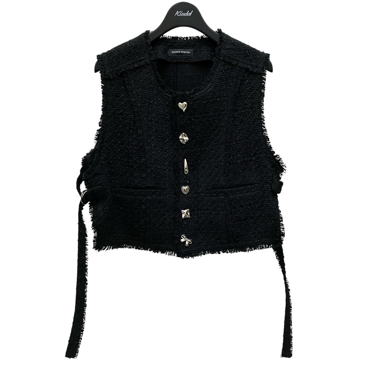 MAISON SPECIAL(メゾンスペシャル) Tweed Fringe Vestツイード