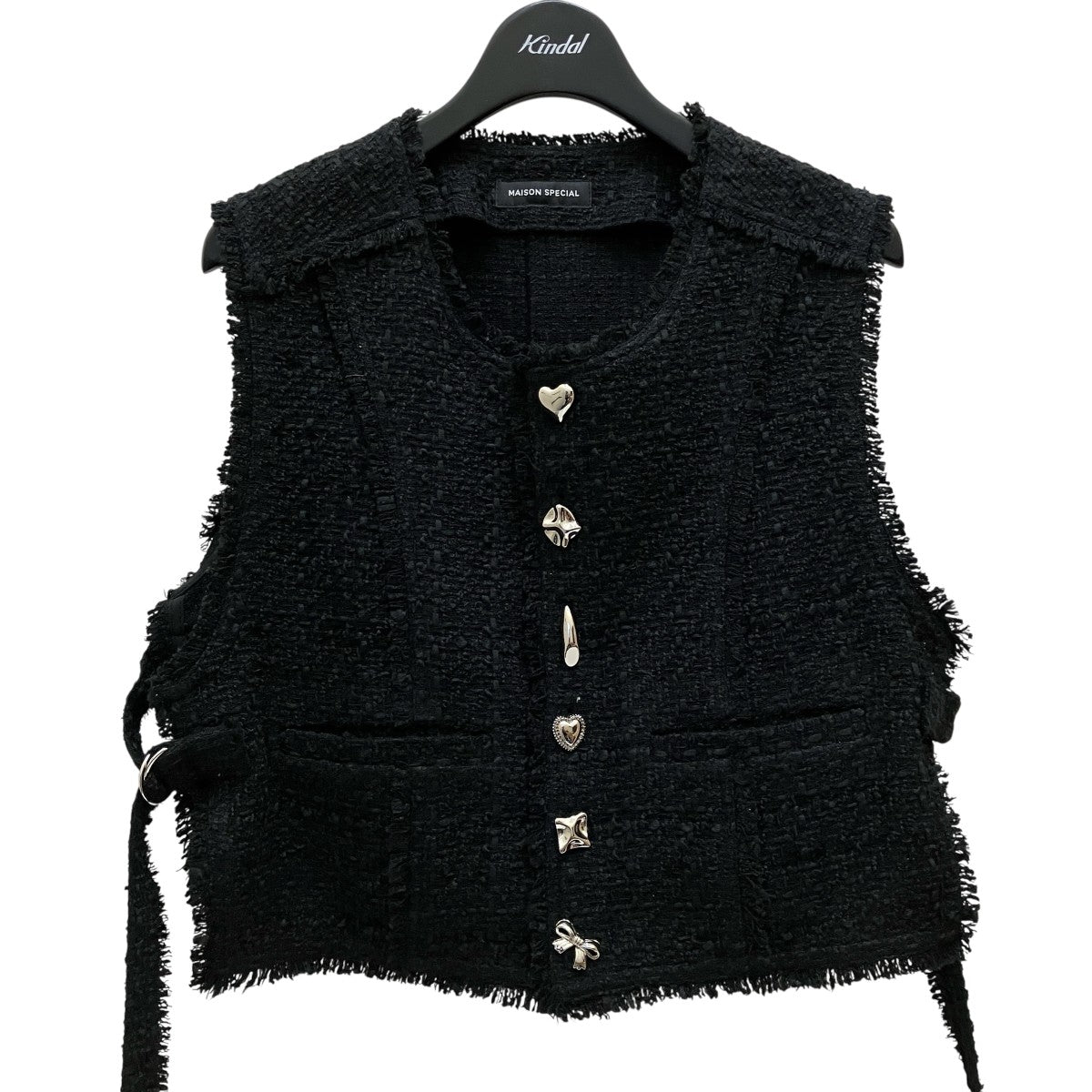 MAISON SPECIAL(メゾンスペシャル) Tweed Fringe Vestツイード