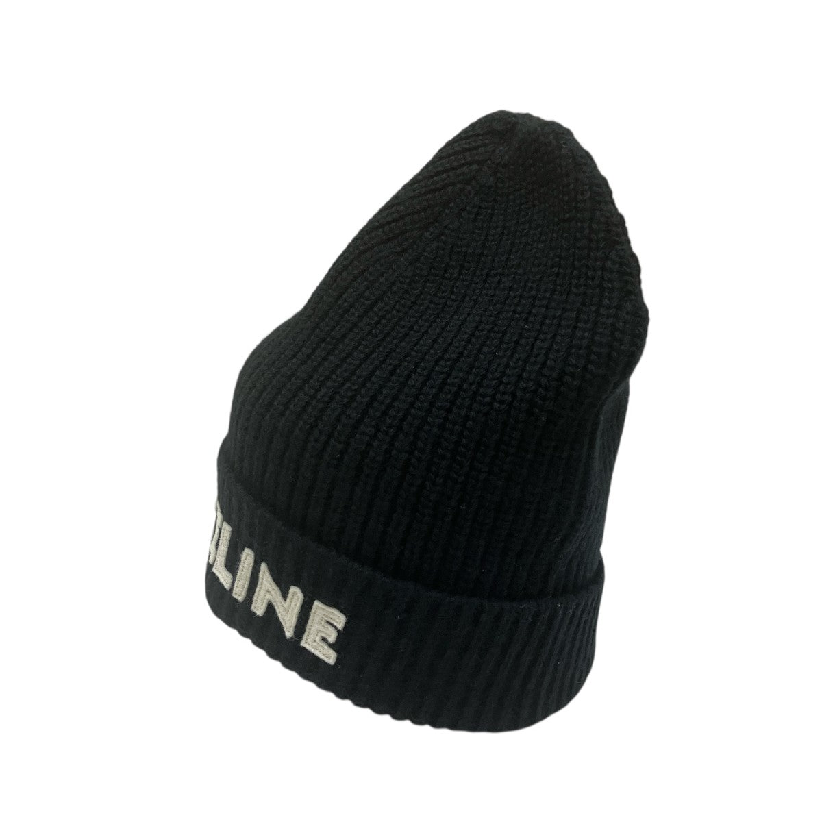 【美品】CELINE ブラック ユニセックスニット帽 CELINE(セリーヌ) ユニセックスニットキャップ2A25R535Q