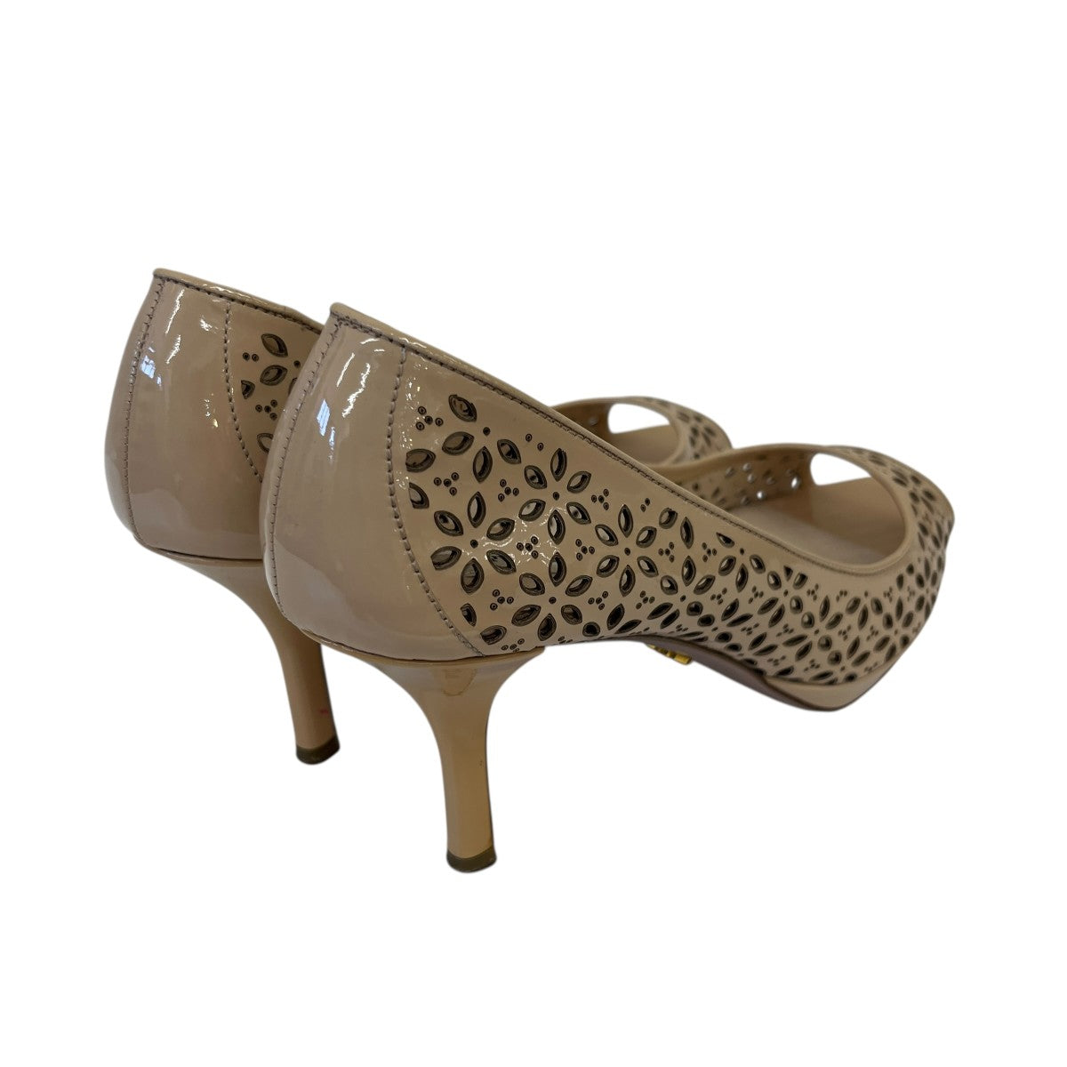 PRADA(プラダ) オープントゥパンプス ベージュ サイズ 37 1/2｜【公式