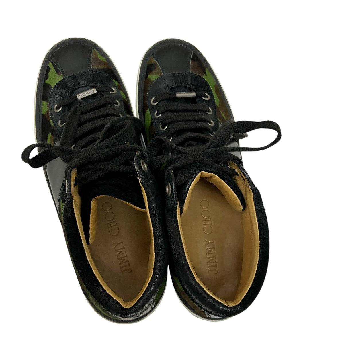JIMMY CHOO(ジミーチュウ) カモフラ柄ハラコスニーカー ブラック