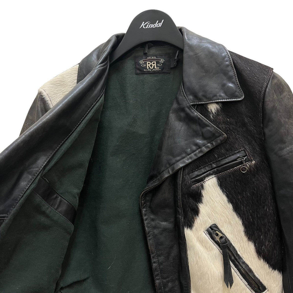 RRL(ダブルアールエル) HAIR ON HIDE RIDERS JACKETハラコ切替