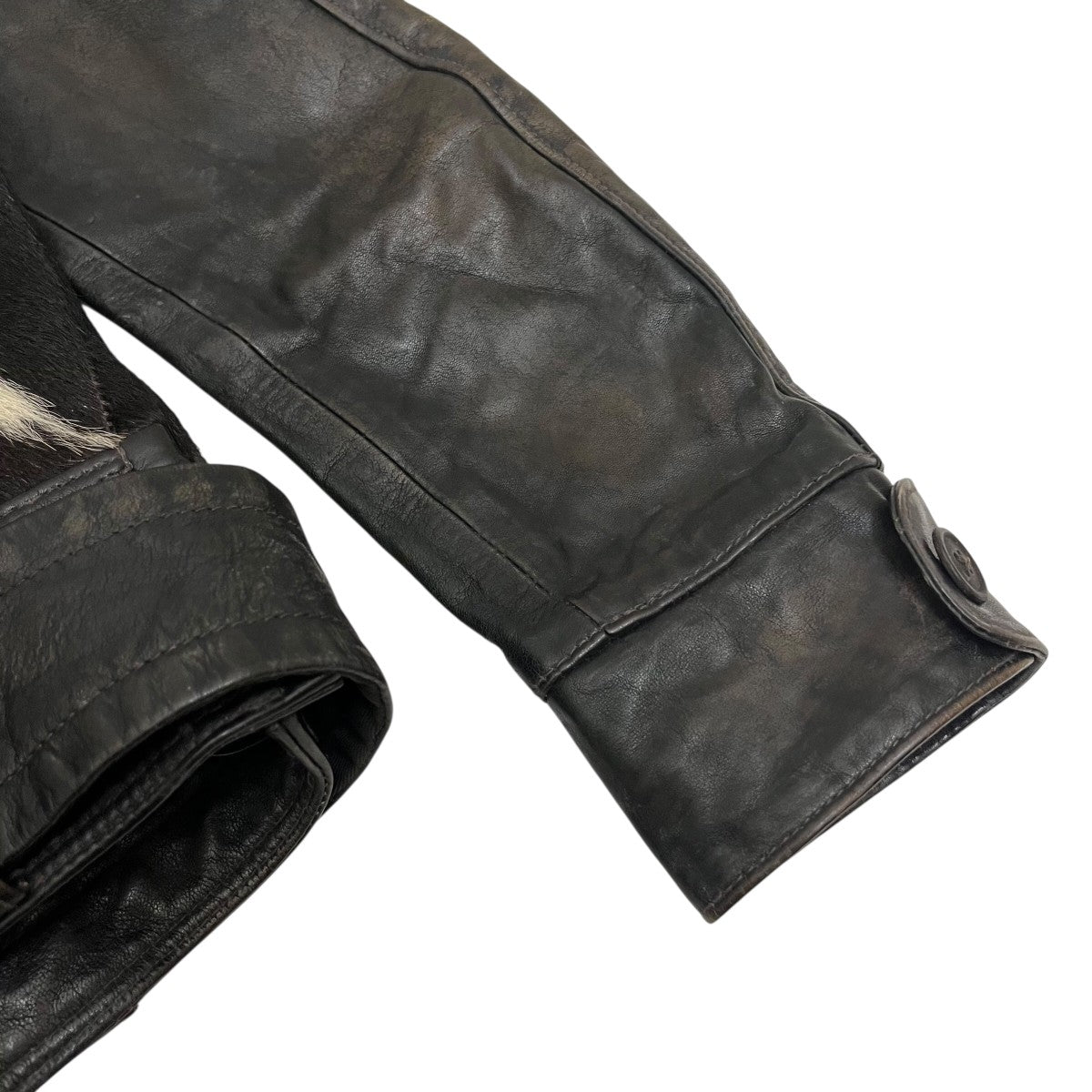 【和水】RRL ジャケット RRL(ダブルアールエル) HAIR ON HIDE RIDERS JACKETハラコ切替