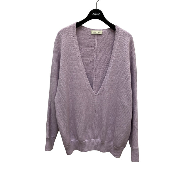 EBURE×Ron Herman カシミア混ローゲージ 深Vネックニットプルオーバー