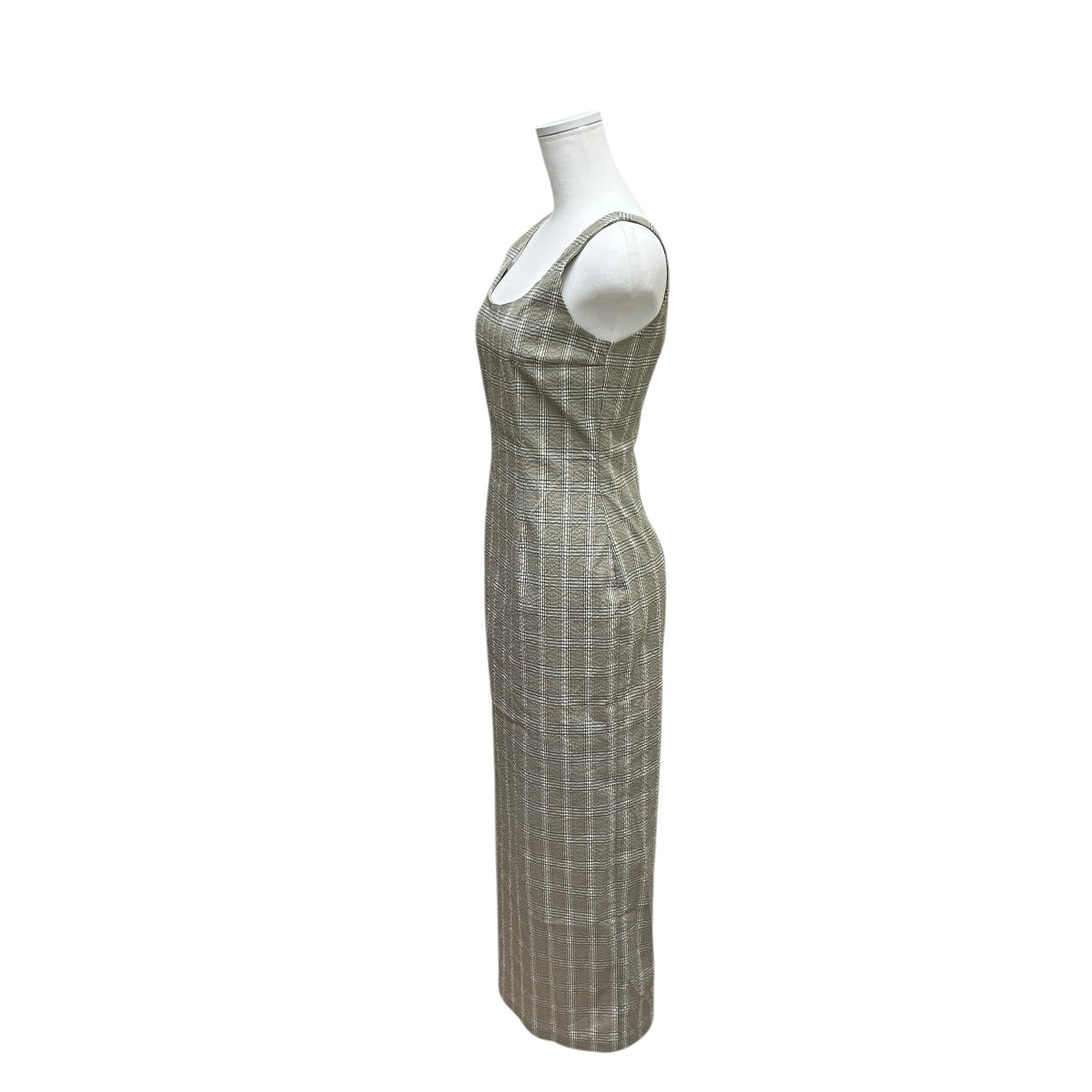25SSSquareneck Pencil Dressチェックワンピース12510321