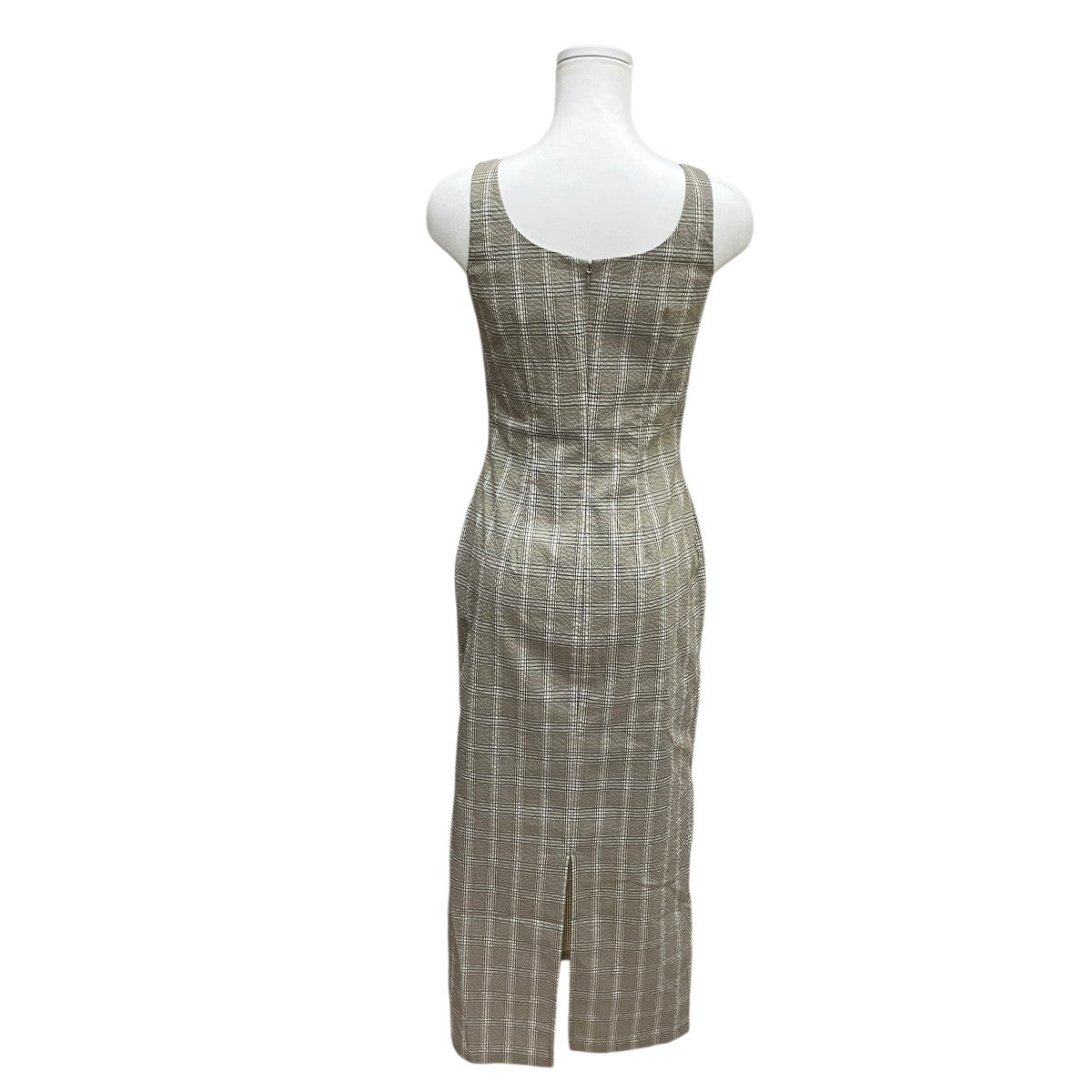 25SSSquareneck Pencil Dressチェックワンピース12510321