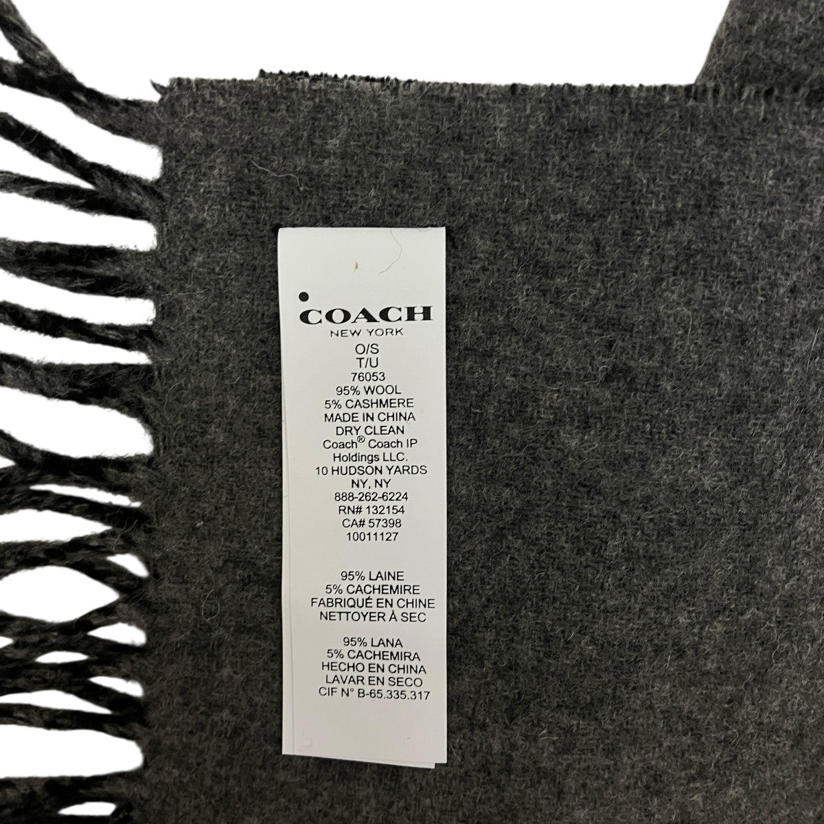 COACH ロゴパターン マフラー ブラック/グレー COACH ロゴパターン マフラー ブラック/グレー