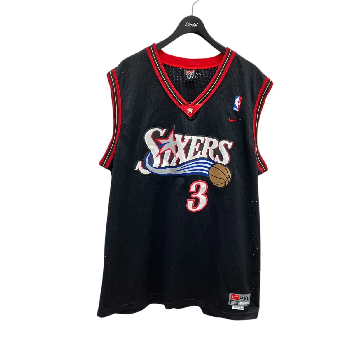 NIKE NBA Sixers IVERSON ユニフォーム L ゲームシャツ NIKE(ナイキ) 76ers Allen iverson 90S Vintageゲームシャツ ブラック