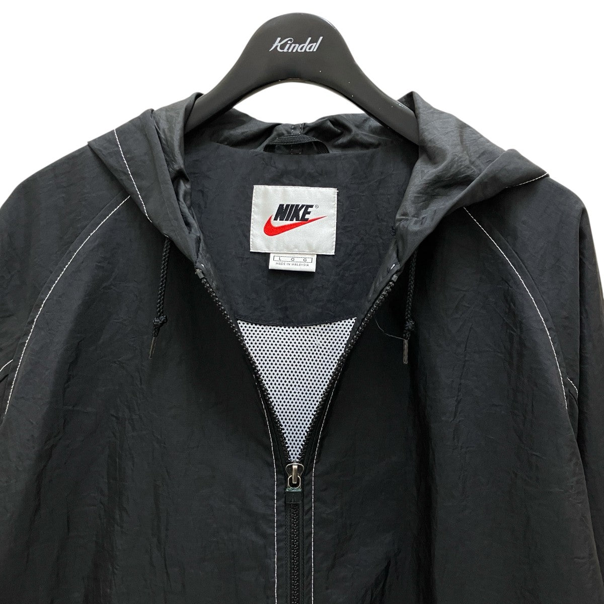 NIKE(ナイキ) 90S vintageナイロンジップパーカー ブラック サイズ L