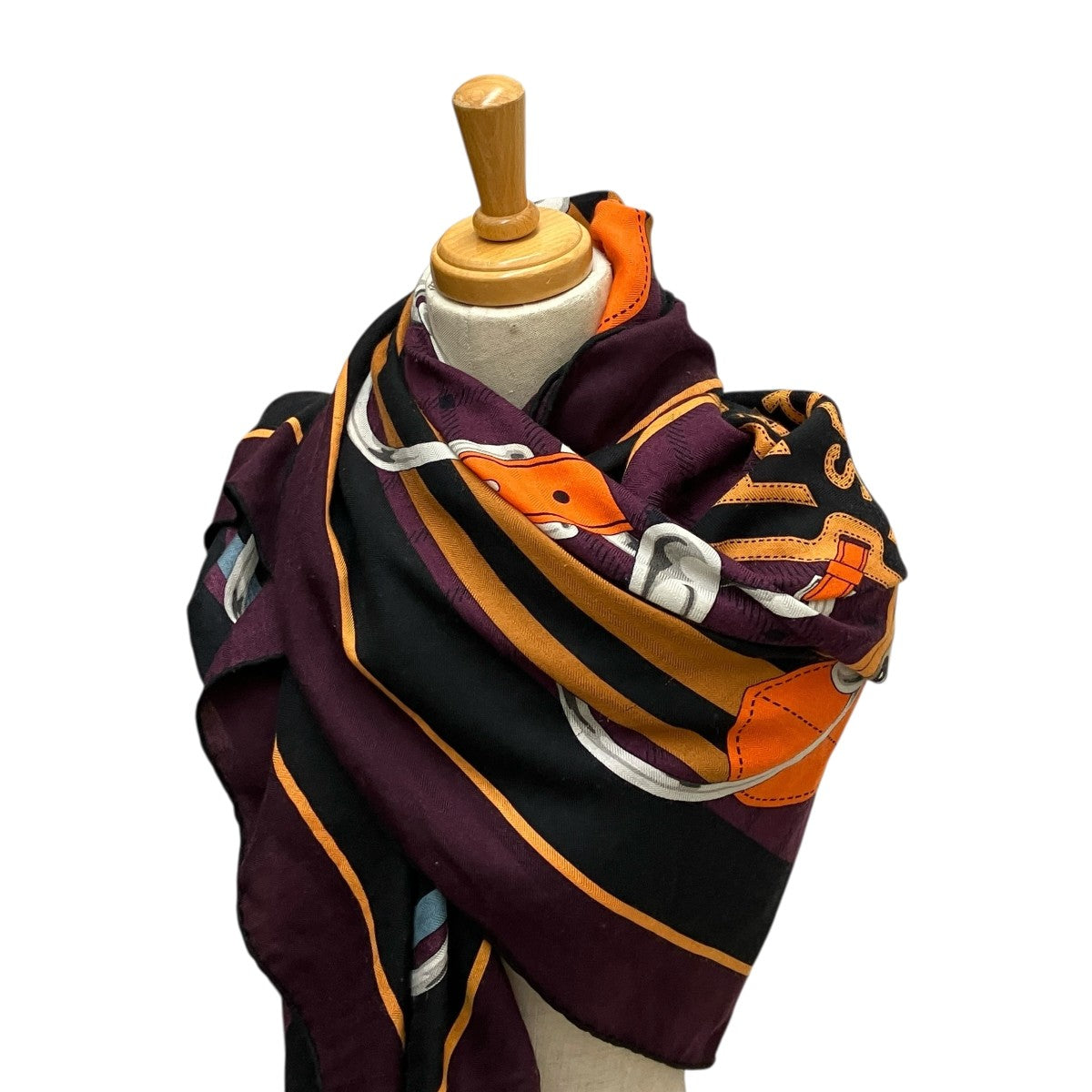 HERMES(エルメス) カレジュアン 140 タッタソールカシミヤシルク大判