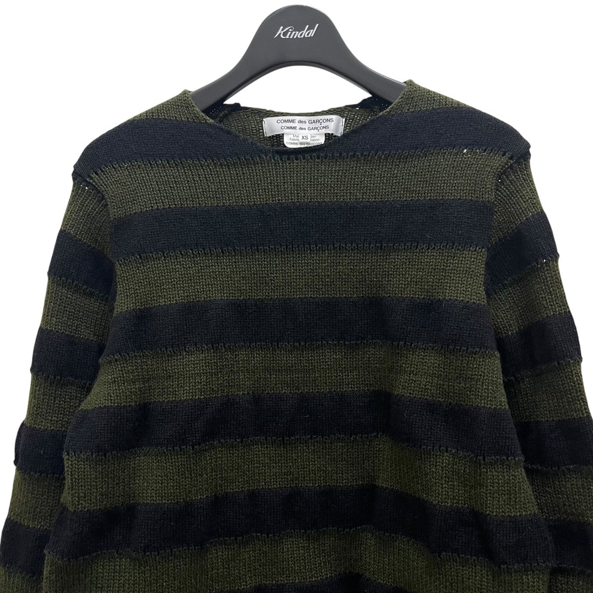 COMME des GARCONS COMME des GARCONS / ニット・セーター(薄手)/L/ウール/GRN/ボーダー/rl-n507 COMME des GARCONS COMME des GARCONS(コムデギャルソン