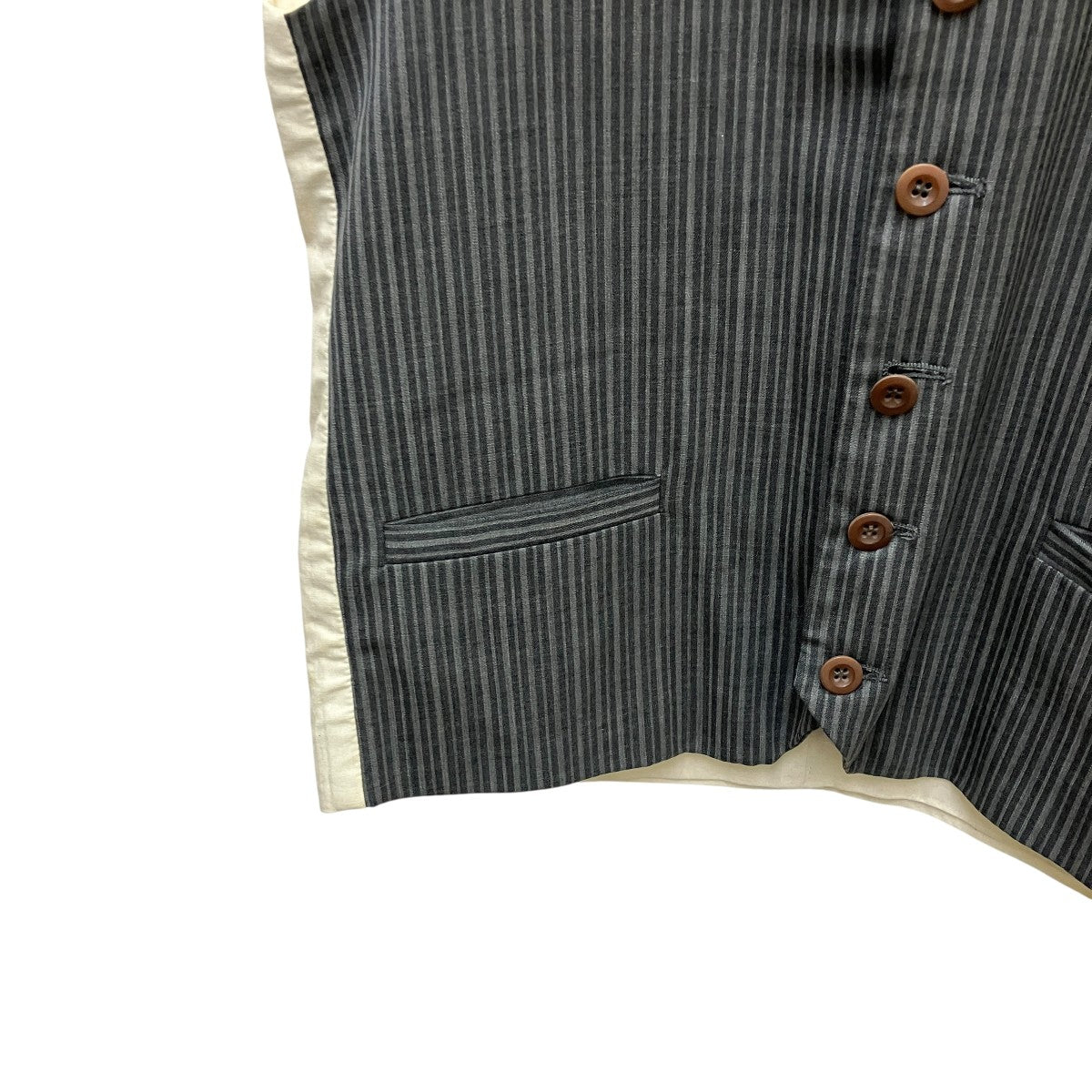 FRANK LEDER ストライプ切替ベスト 古着・中古-4枚目のアイテム画像