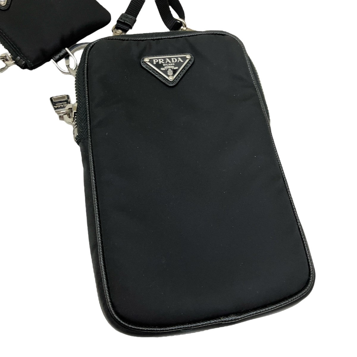 美品❣️大人気 PRADA ブラック ショルダーバッグ ポーチ付き PRADA(プラダ) 小銭入れ付ポーチショルダーバッグ ブラック｜【公式