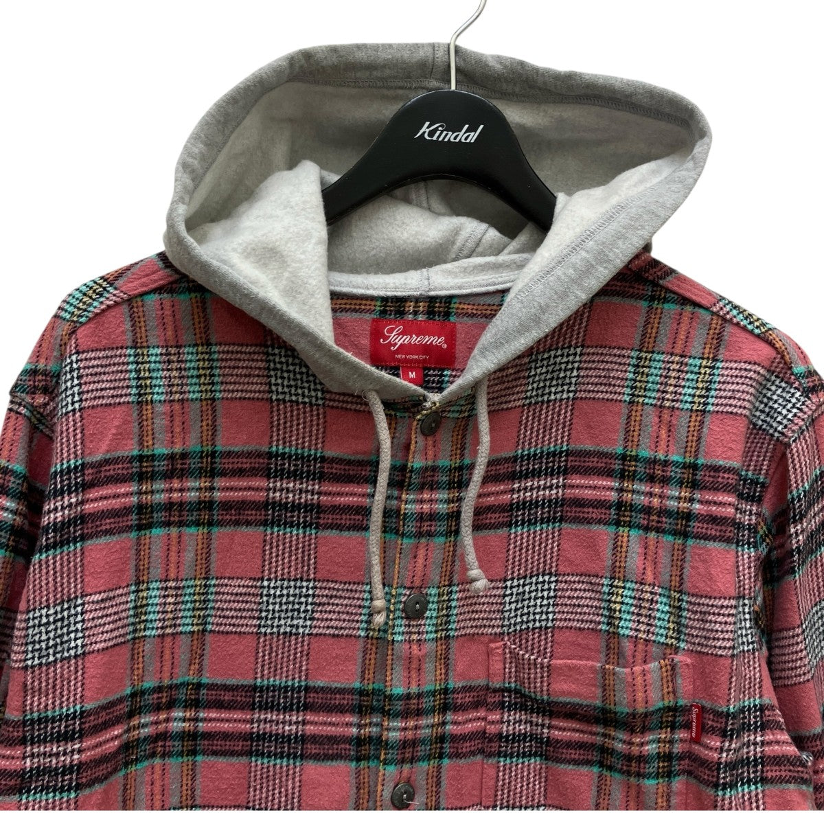 シュプリーム　フランネルフーデットシャツ　チェック Supreme(シュプリーム) Hooded Plaid Flannel Shirt Dusty Peach
