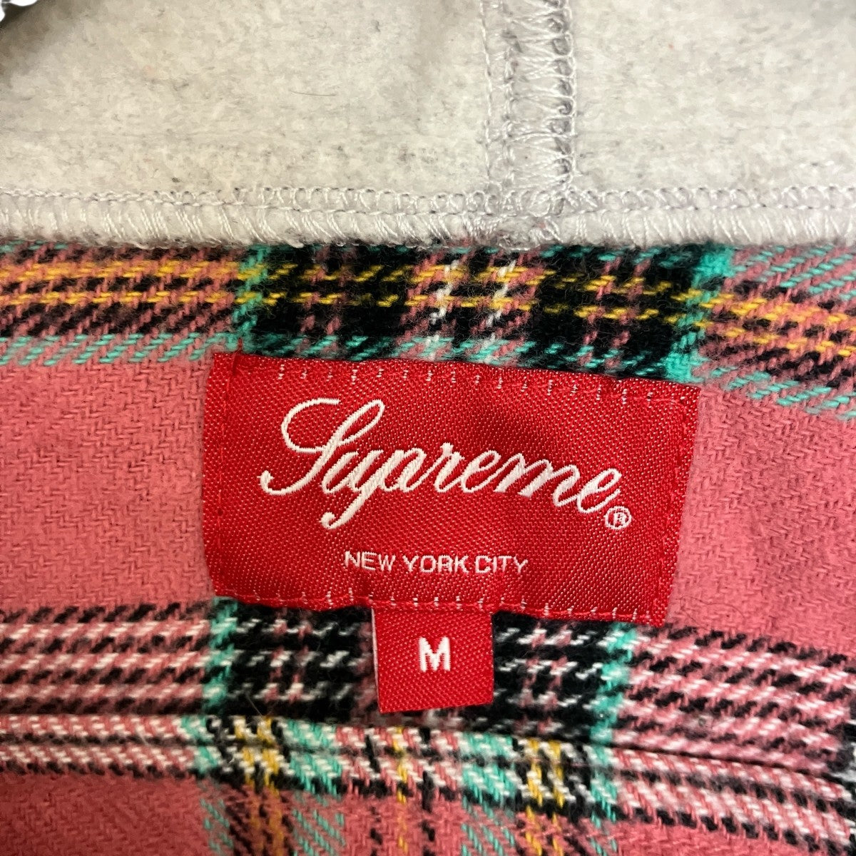 Supreme(シュプリーム) Hooded Plaid Flannel Shirt Dusty Peach