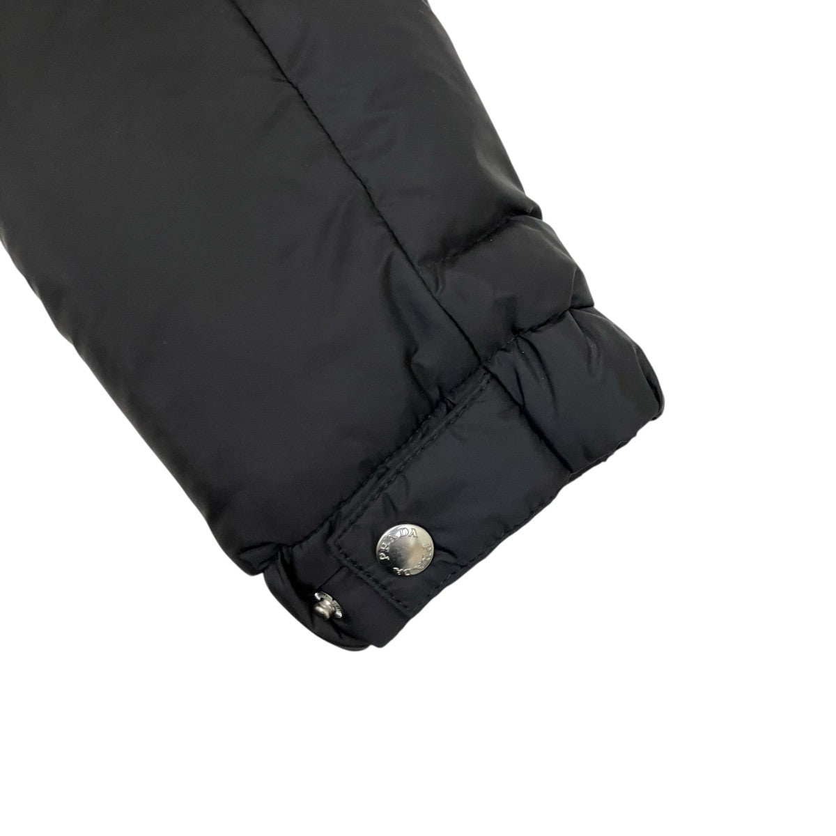 PRADA プラダ　ジャケット　カバーオール　コットン　新品未使用　L ブラック PRADA (プラダ) コットン×ナイロン 切替 メタルロゴ フード付き