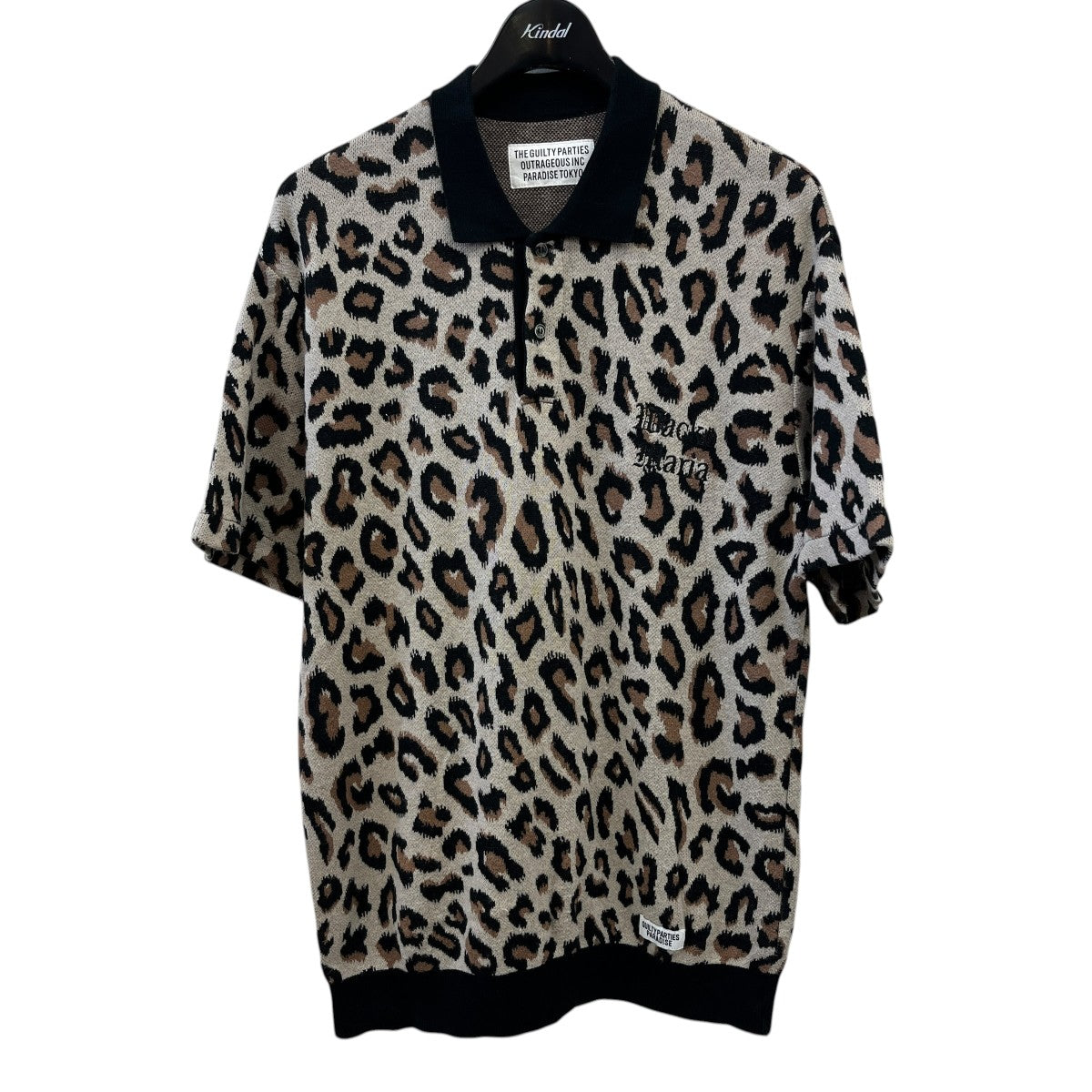 WACKO MARIA レオパードニットポロシャツ 古着・中古-1枚目のアイテム画像