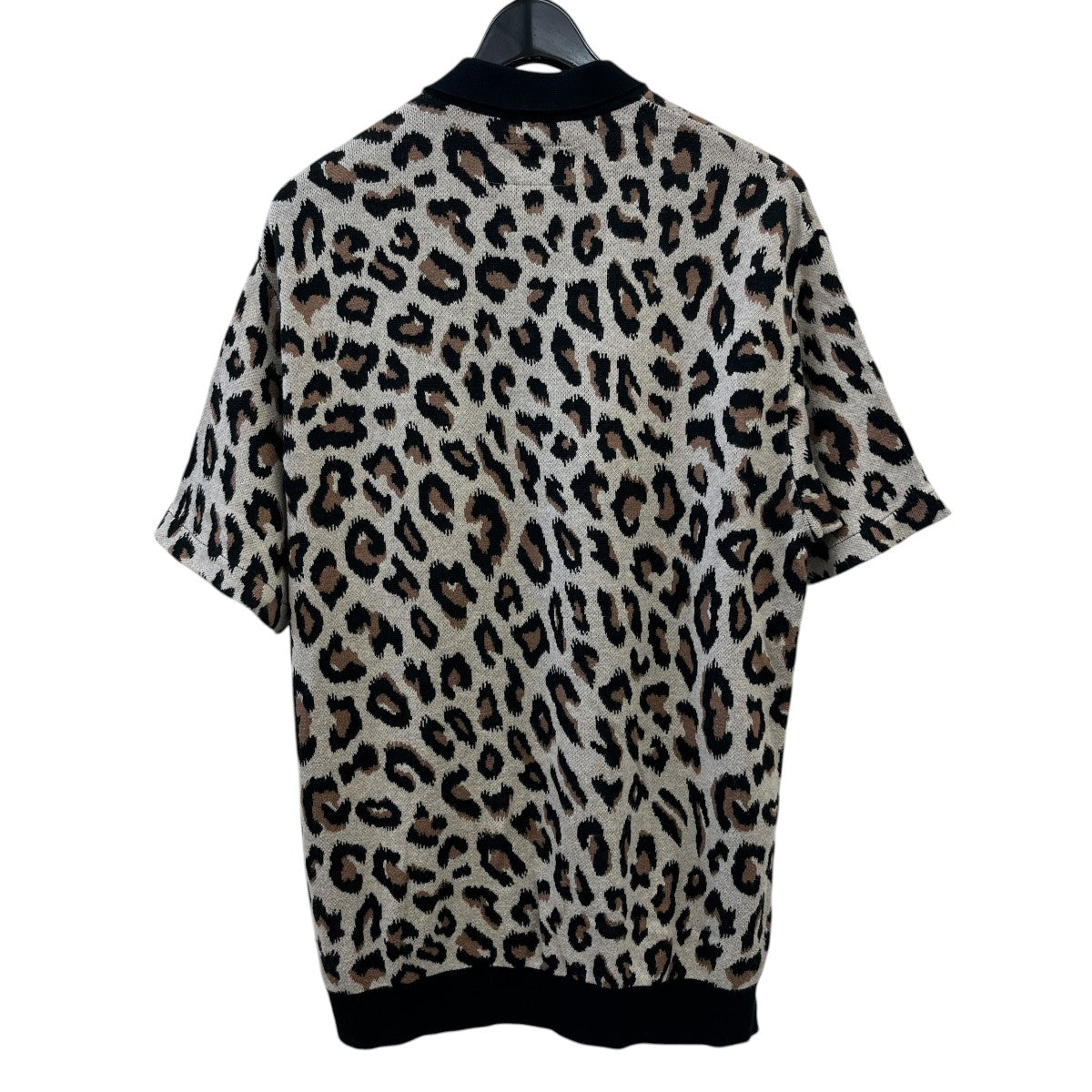 WACKO MARIA レオパードニットポロシャツ 古着・中古-2枚目のアイテム画像