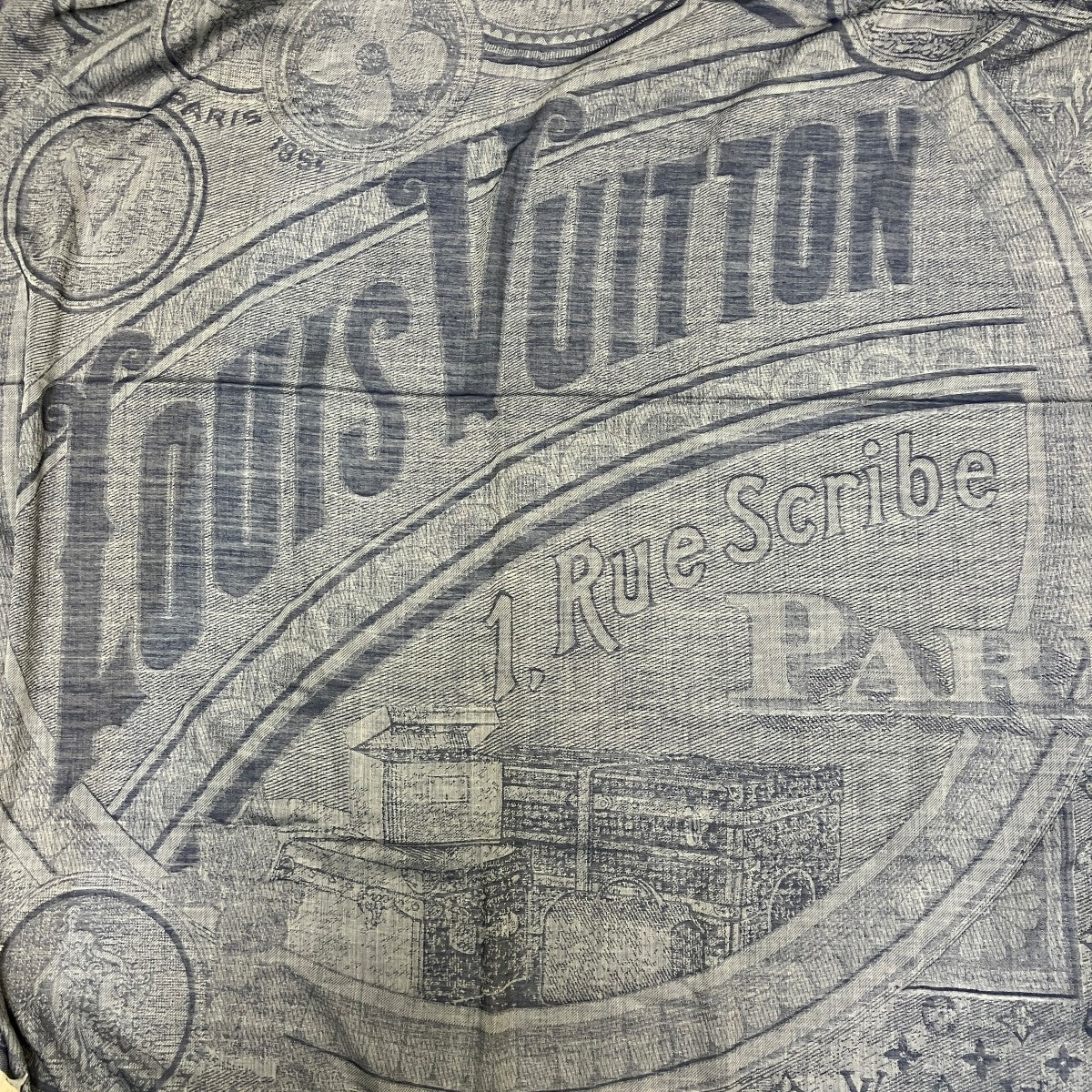 LOUIS VUITTON カシミヤ大判ストール グレー ショール ルイヴィトン LOUIS VUITTON - 美品 ルイヴィトン LOUIS VUITTON ショール