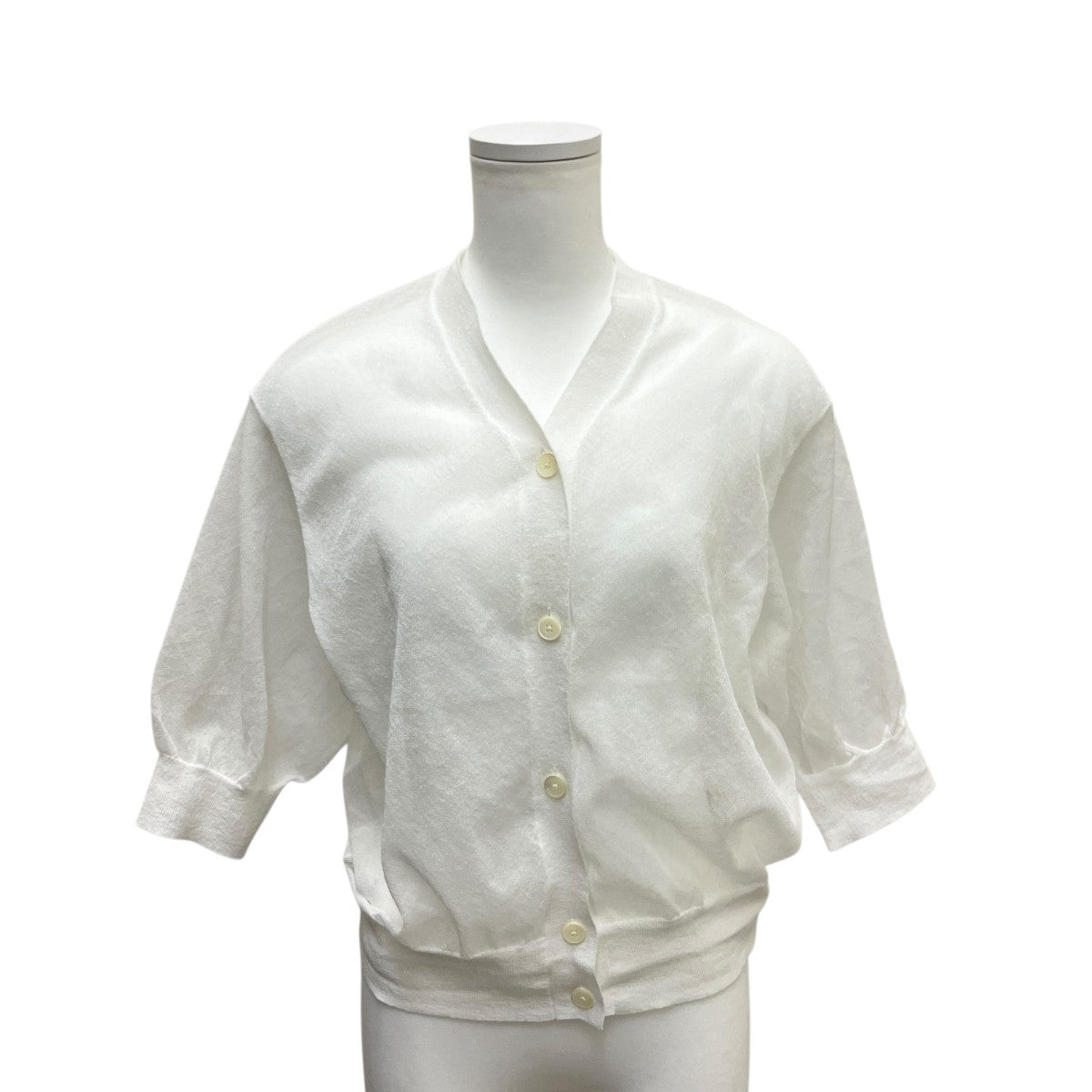 UNITED ARROWS リネン混シアー Vネック カーディガン1528-199-4746 古着・中古-1枚目のアイテム画像