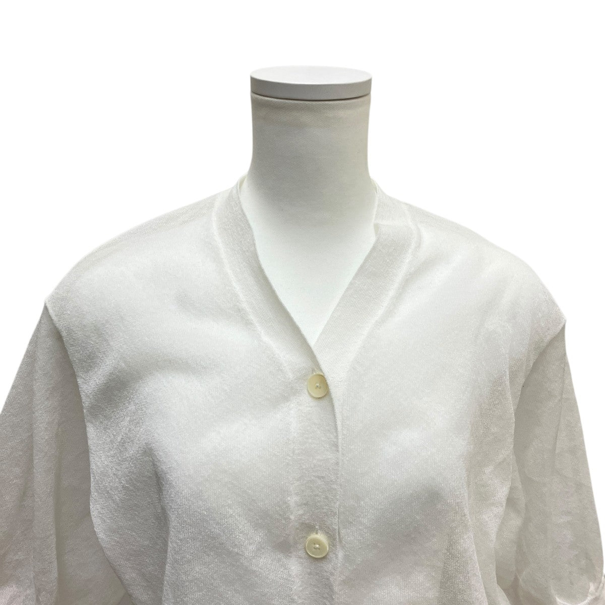 UNITED ARROWS リネン混シアー Vネック カーディガン1528-199-4746 古着・中古-2枚目のアイテム画像
