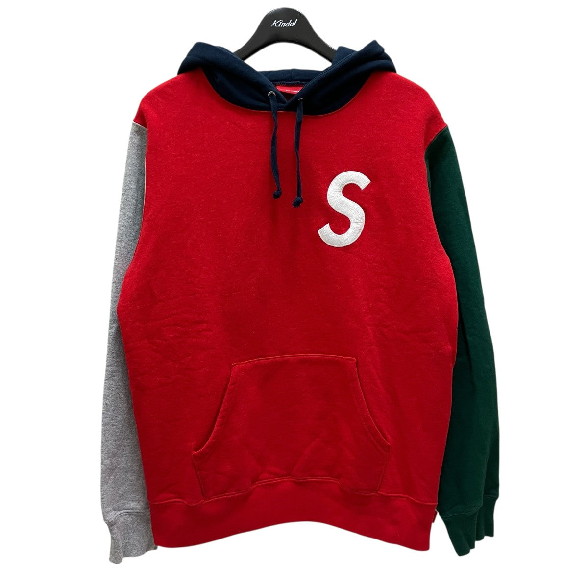 Supreme 19SSS LOGO Colorblocked Hooded Sweatプルオーバーパーカー 古着・中古-1枚目のアイテム画像