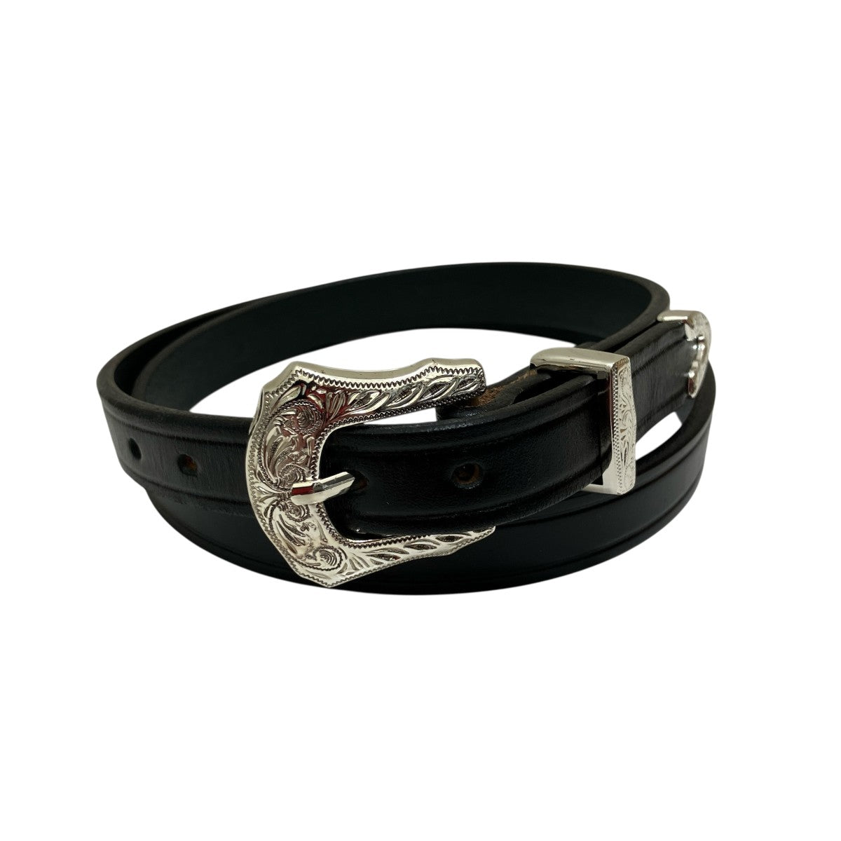 Tory Leather(トリーレザー) Narrow Western Belt Blackウエスタン