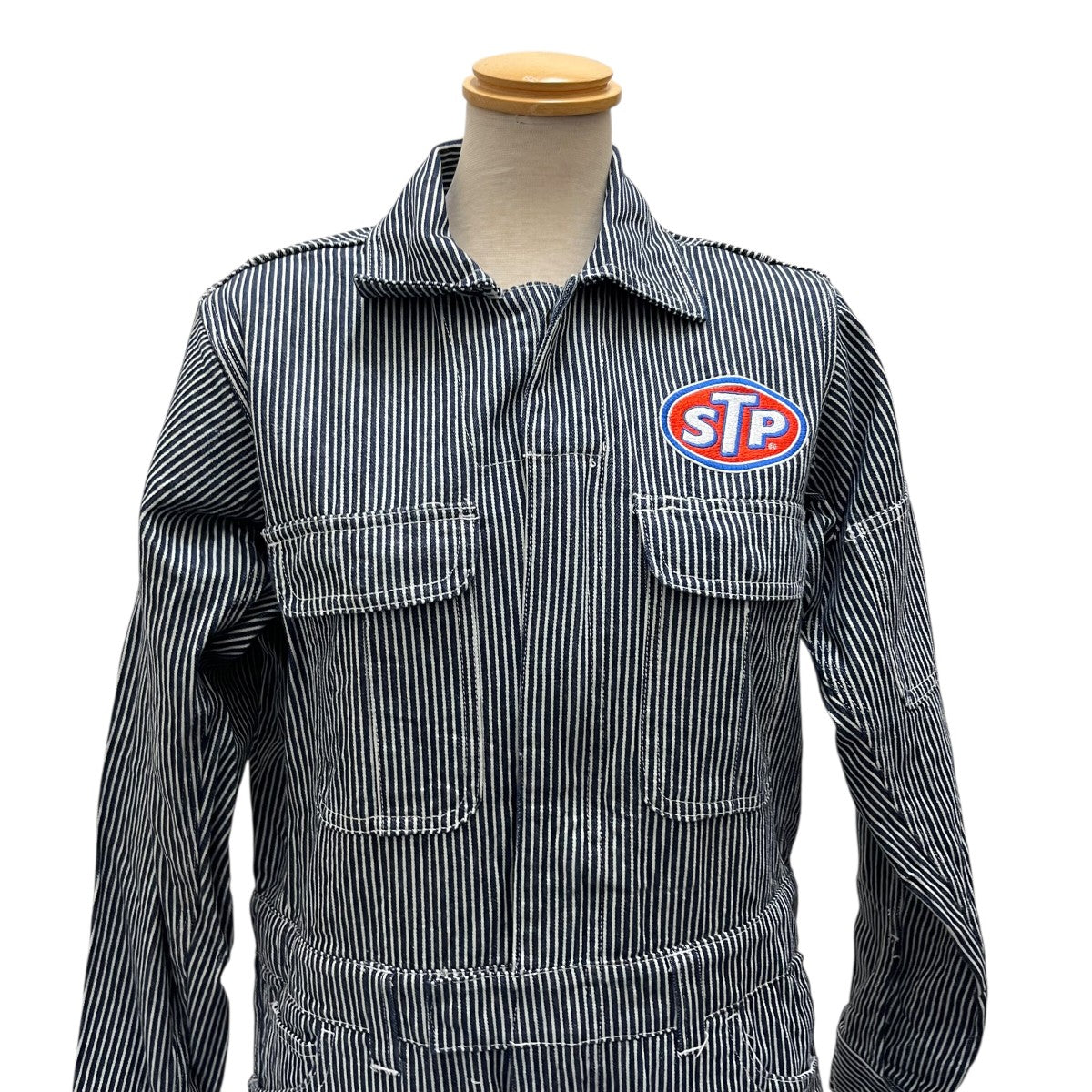 STP ヒッコリーストライプオールインワン 古着・中古-3枚目のアイテム画像