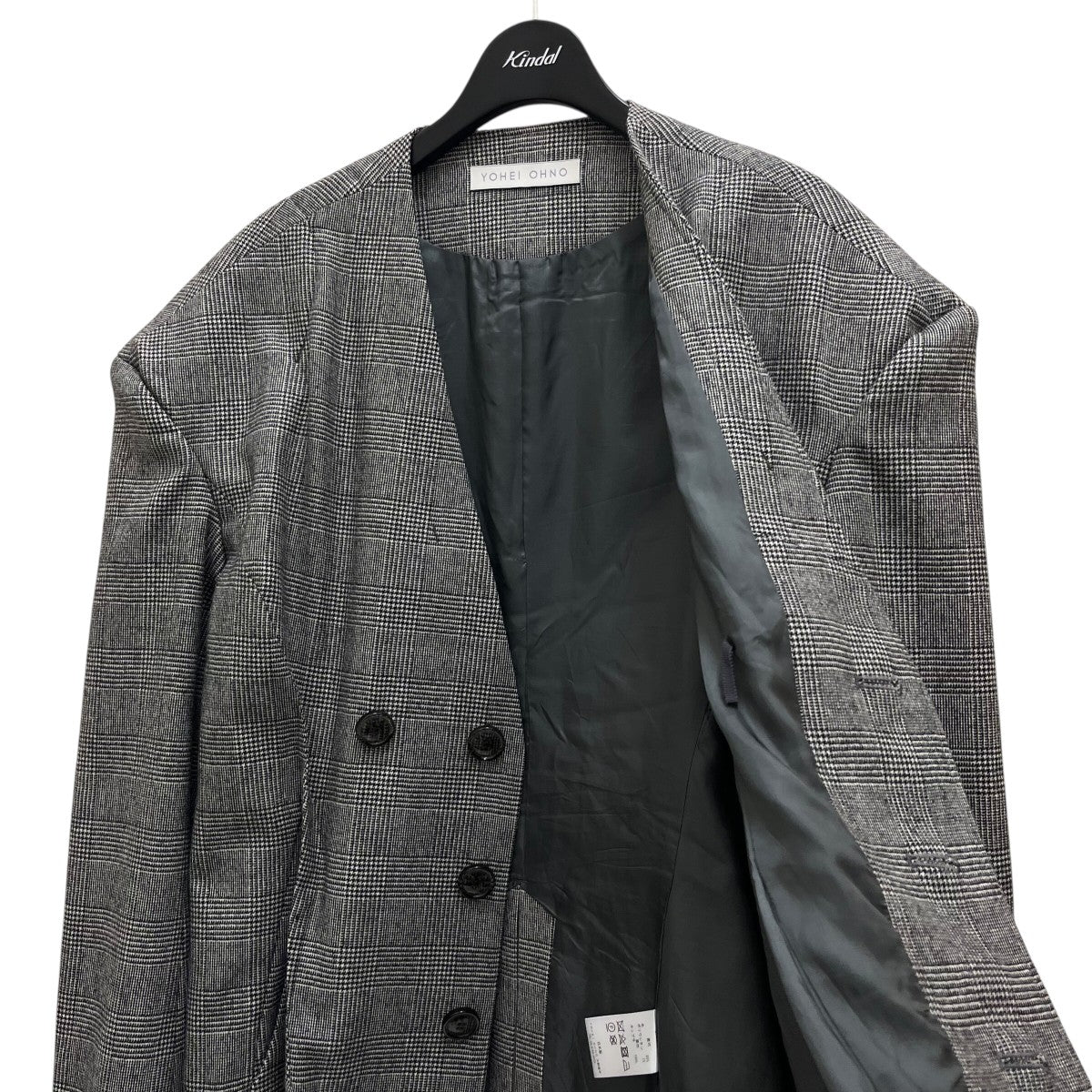 YOHEI OHNO(ヨウヘイオオノ) Mayamiki Wool Jacketグレンチェックノー