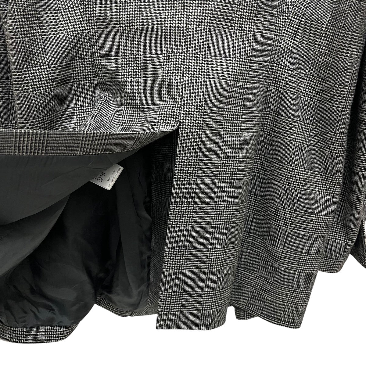 YOHEI OHNO Mayamiki Wool Jacketグレンチェックノーカラージャケット 古着・中古-4枚目のアイテム画像
