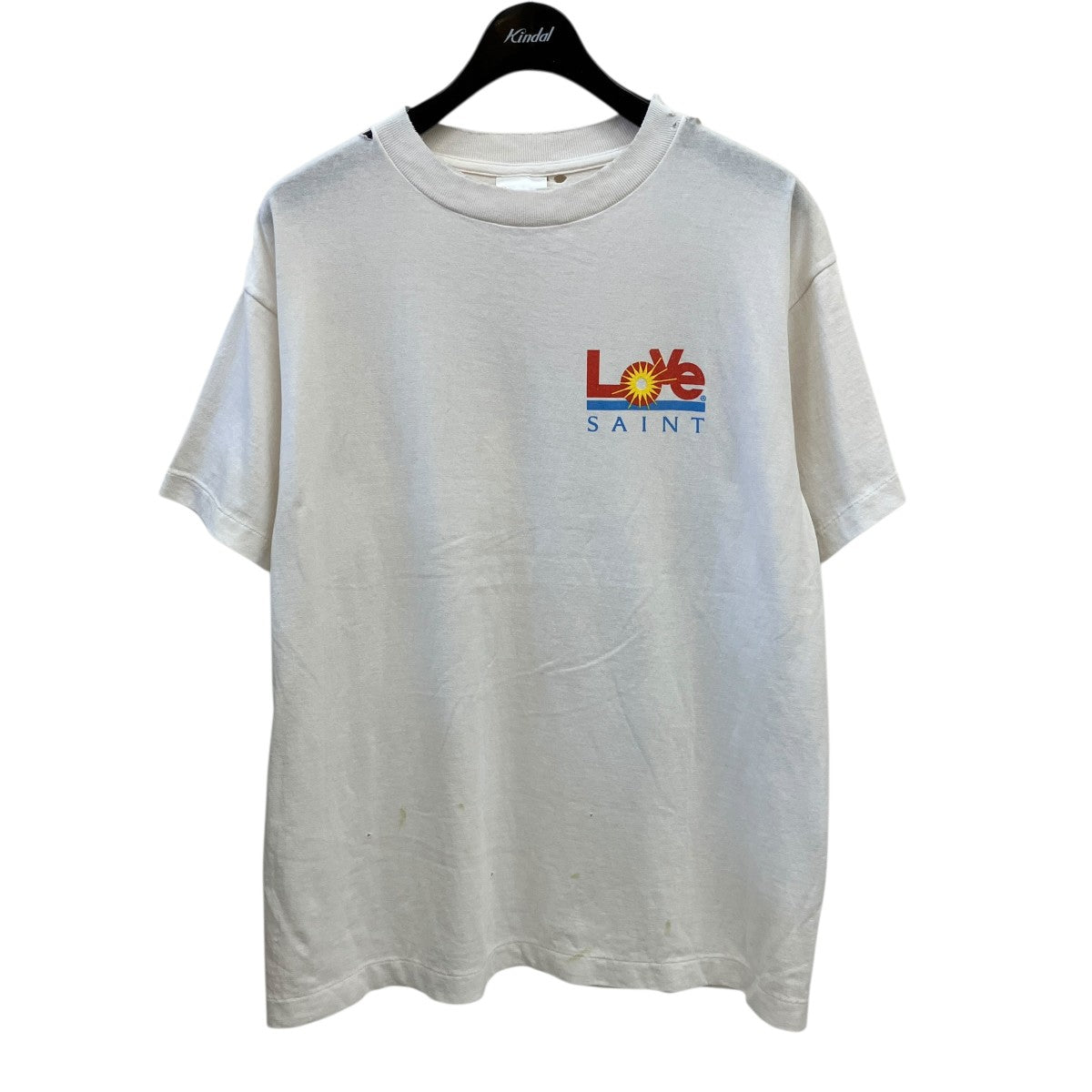 SAINT MICHAEL ダメージ加工半袖TシャツSM-HR8-0000-024 古着・中古-1枚目のアイテム画像