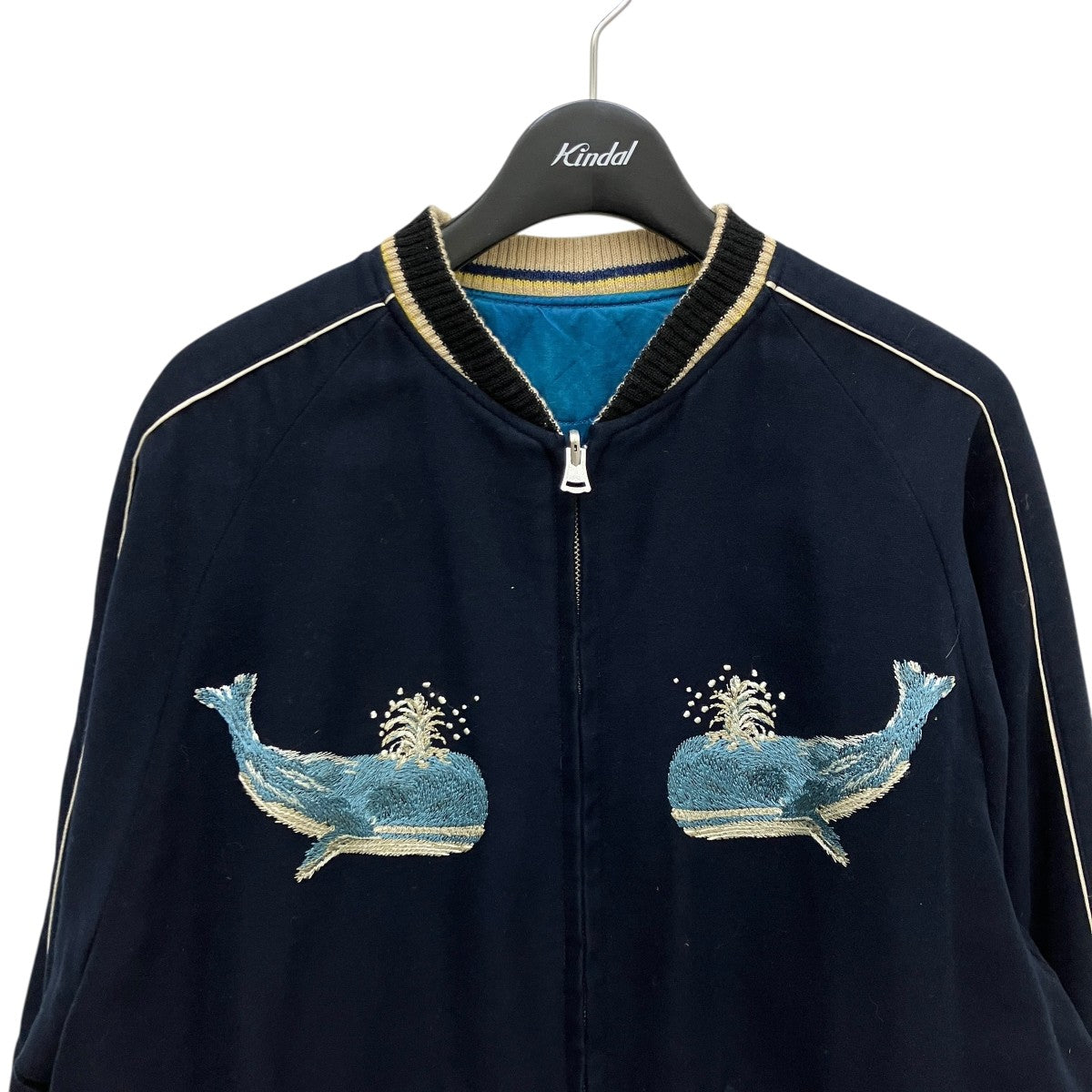 45rpm(45アールピーエム) リバーシブルスカジャン ネイビー×ブルー