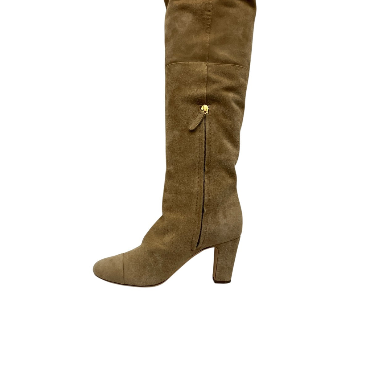 CHANEL ベージュ スエード ロングブーツ CHANEL(シャネル) ロングブーツ ベージュ サイズ 36.5｜【公式