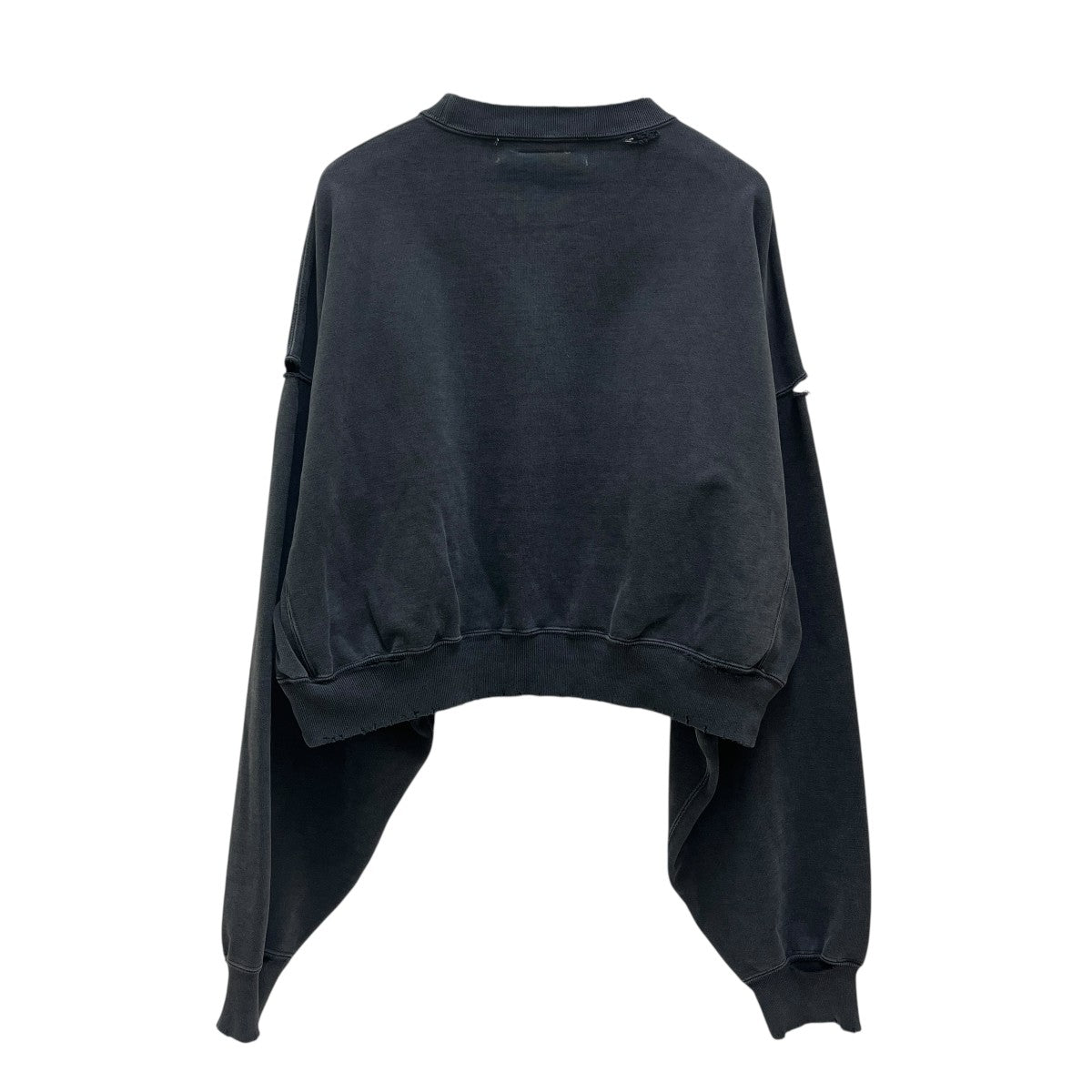 REMI RELIEF×SHISHIKUI ダメージ加工クルーネックスウェット ブラック