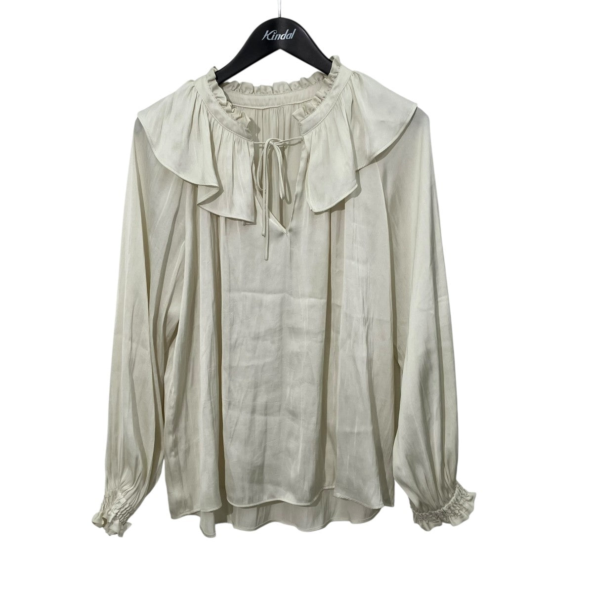 ELIOPOLE SATIN RUFFLES BLOUSE長袖ブラウス 古着・中古-1枚目のアイテム画像