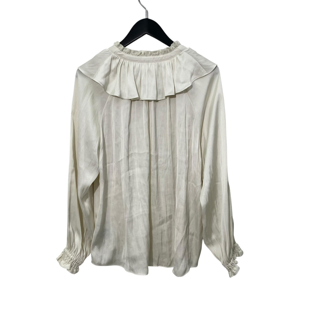 ELIOPOLE SATIN RUFFLES BLOUSE長袖ブラウス 古着・中古-2枚目のアイテム画像