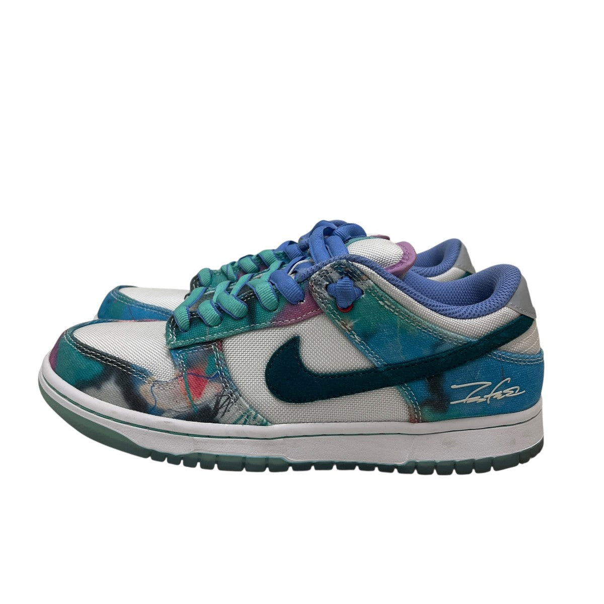 NIKE SB×Futura Dunk Low White and Geode TealローカットスニーカーHF6061-400 古着・中古-2枚目のアイテム画像