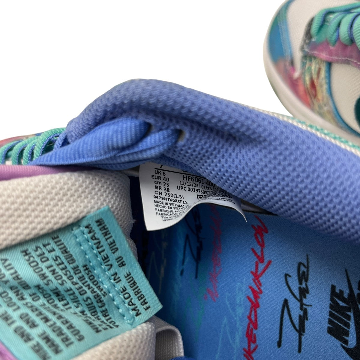 NIKE SB×Futura Dunk Low White and Geode TealローカットスニーカーHF6061-400 古着・中古-6枚目のアイテム画像
