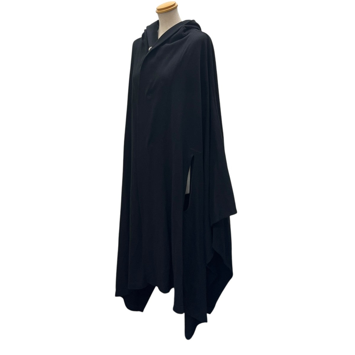 美品 Y's ワイズ ダブルジップ スウェット ポンチョ 羽織り 2 黒 Y's(ワイズ) COMBED MINI FLEECE ASYMME CAPE PONCHOポンチョYX-C02