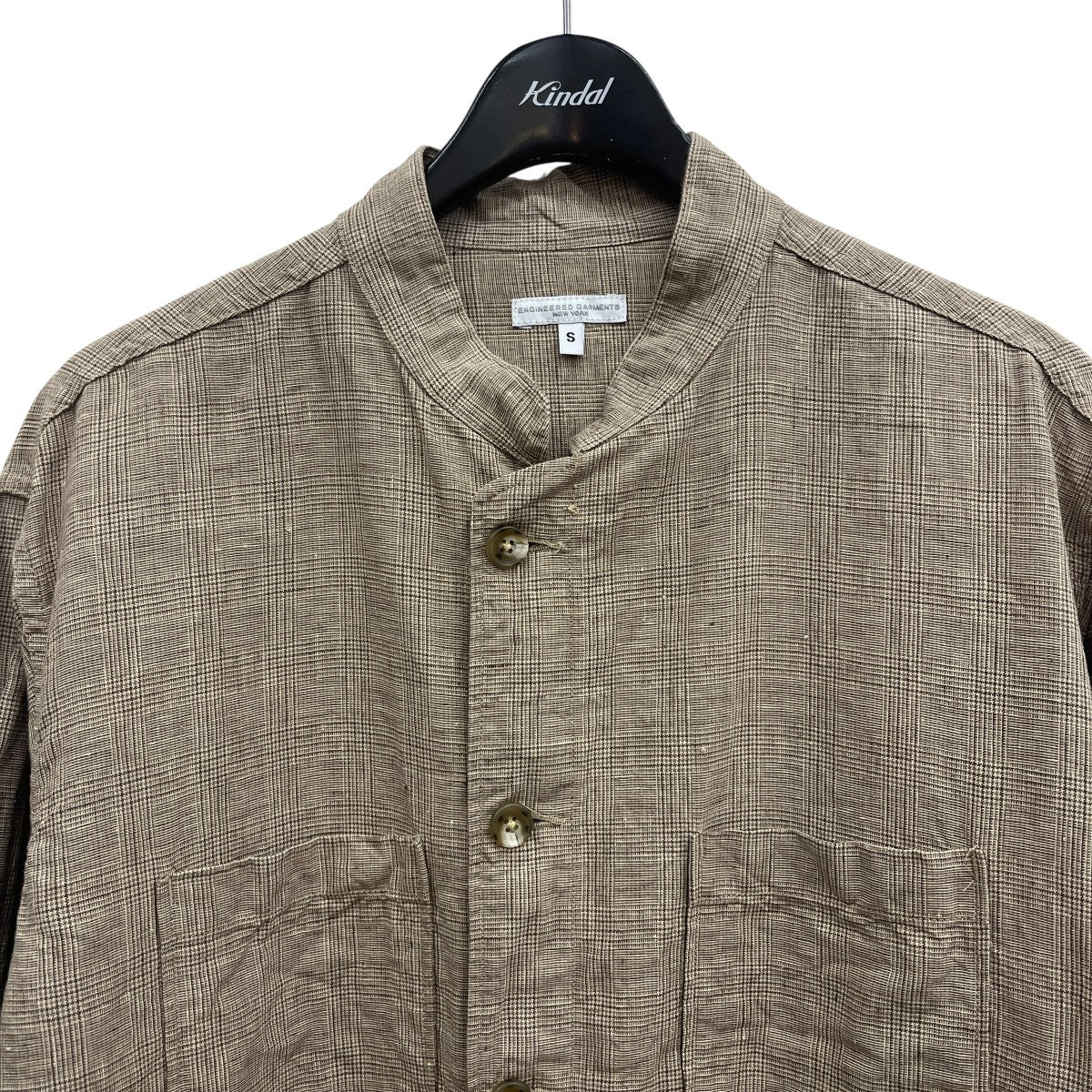 Engineered Garments チェックリネンカバーオール 古着・中古-3枚目のアイテム画像