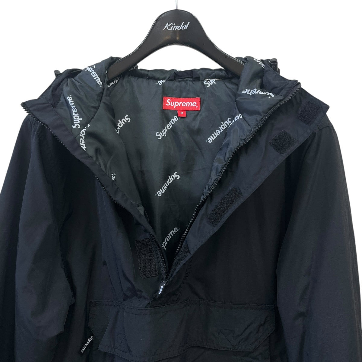 Supreme 17AWHooded Logo Half Zip Pulloverアノラックパーカー 古着・中古-3枚目のアイテム画像