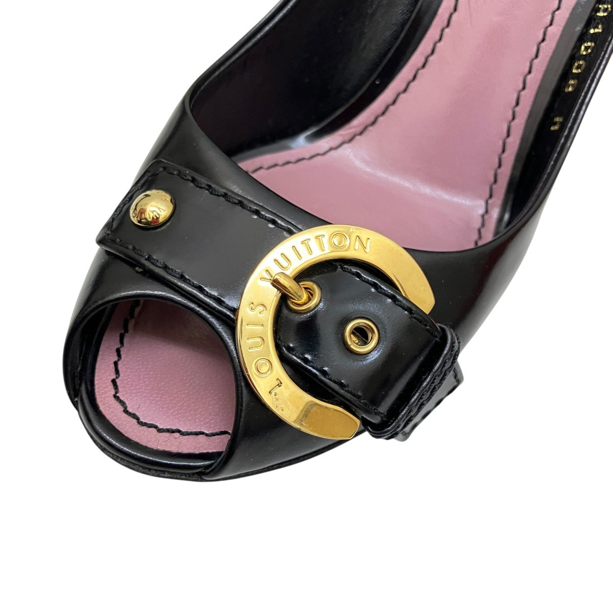 LOUIS VUITTON(ルイヴィトン) オープントゥーパンプス ブラック サイズ