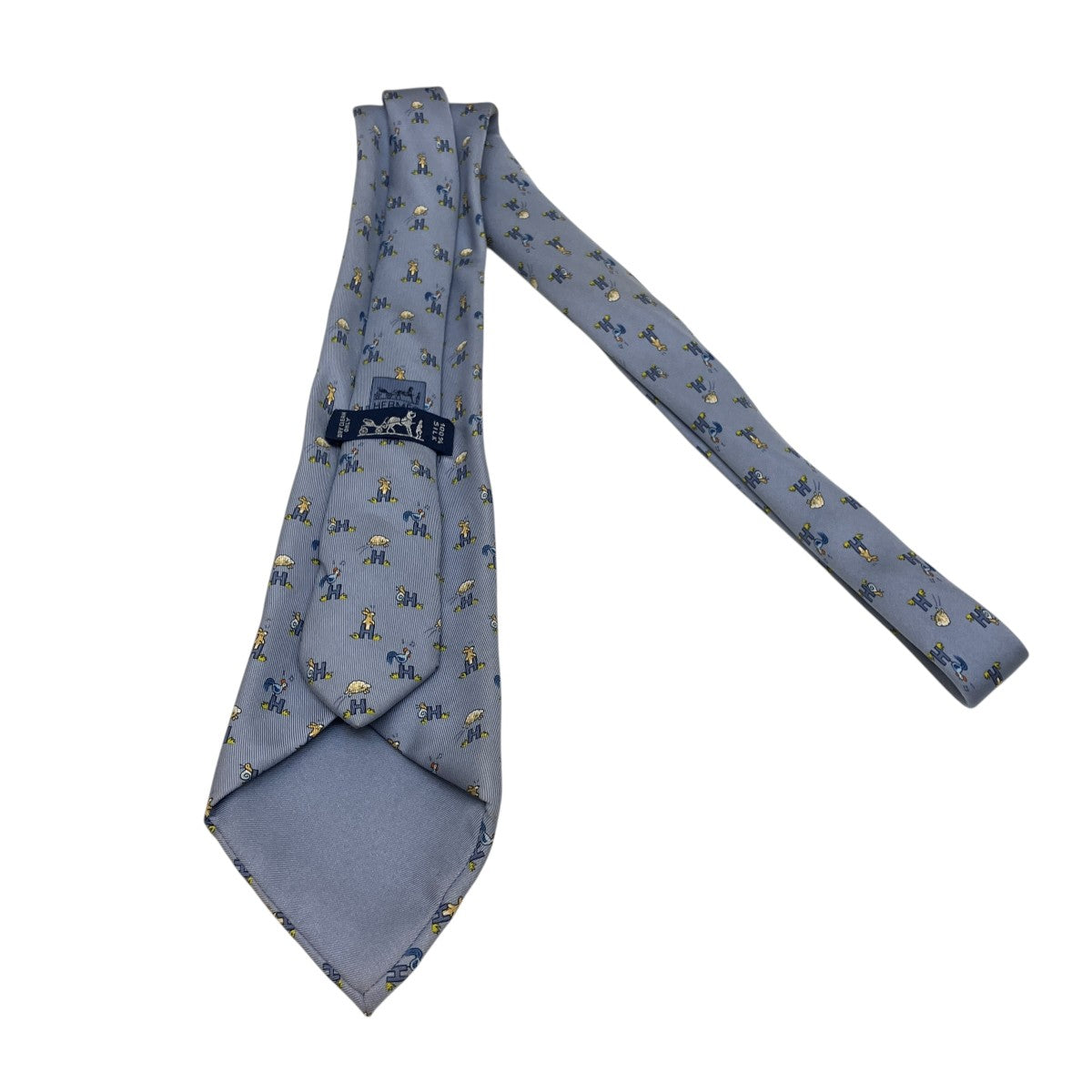 HERMES ウサギ柄シルクネクタイ 古着・中古-3枚目のアイテム画像