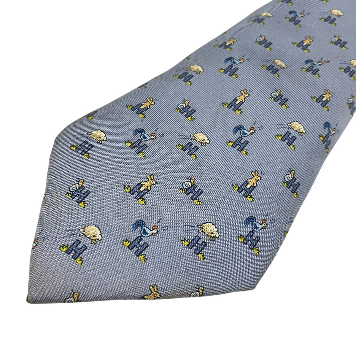 HERMES ウサギ柄シルクネクタイ 古着・中古-5枚目のアイテム画像