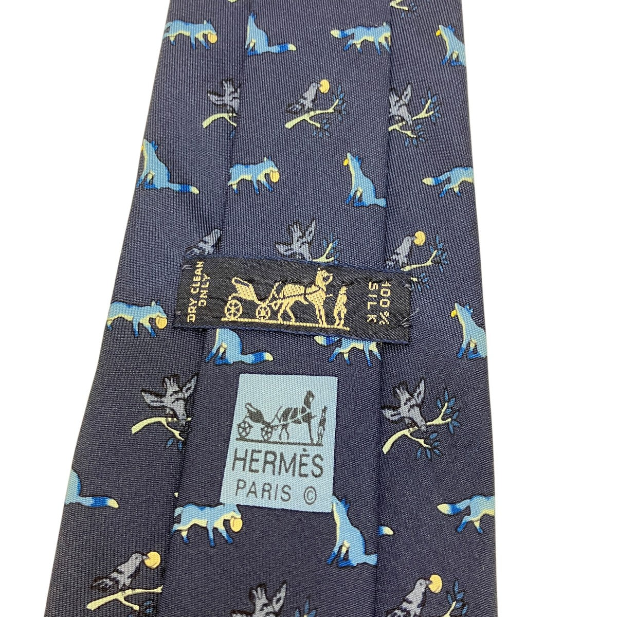 HERMES キツネ柄シルクネクタイ 古着・中古-4枚目のアイテム画像