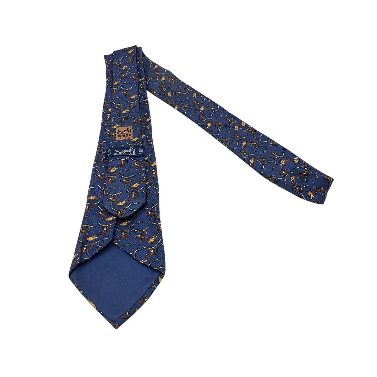 HERMES サル柄シルクネクタイ 古着・中古-3枚目のアイテム画像
