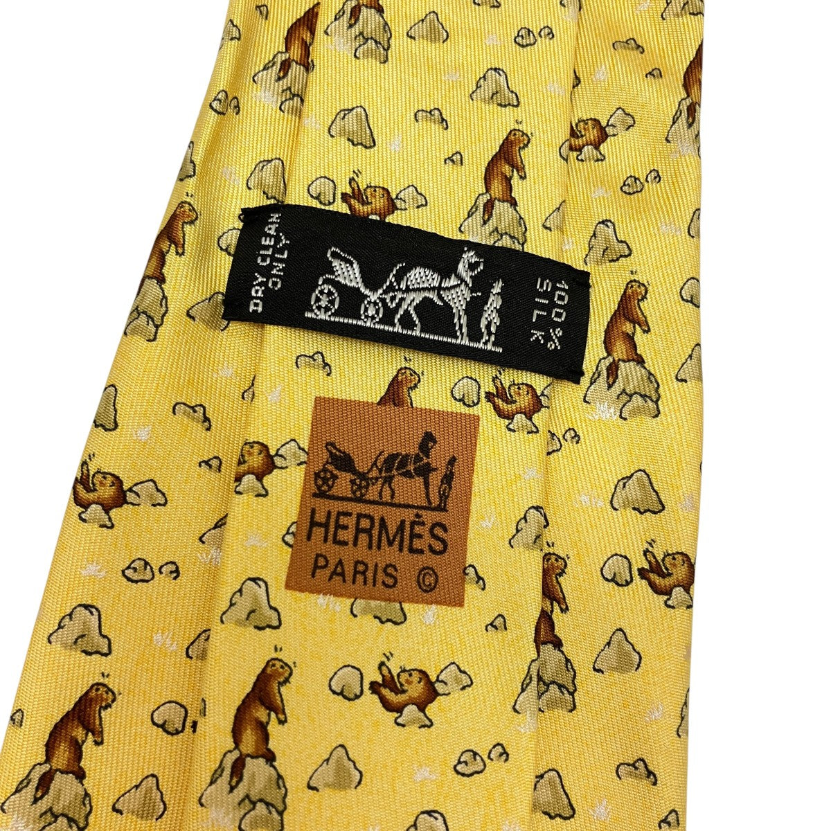 HERMES モグラ柄ネクタイ 古着・中古-4枚目のアイテム画像