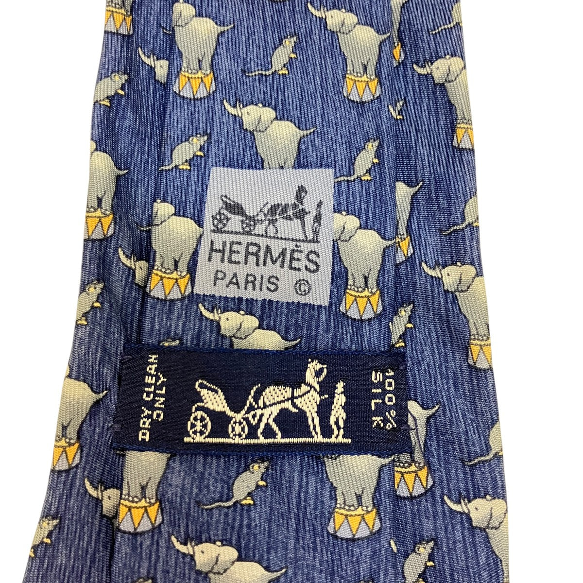 HERMES ゾウ柄シルクネクタイ 古着・中古-4枚目のアイテム画像